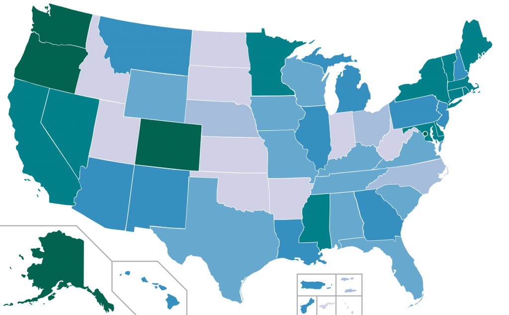 US states cannabis laws map